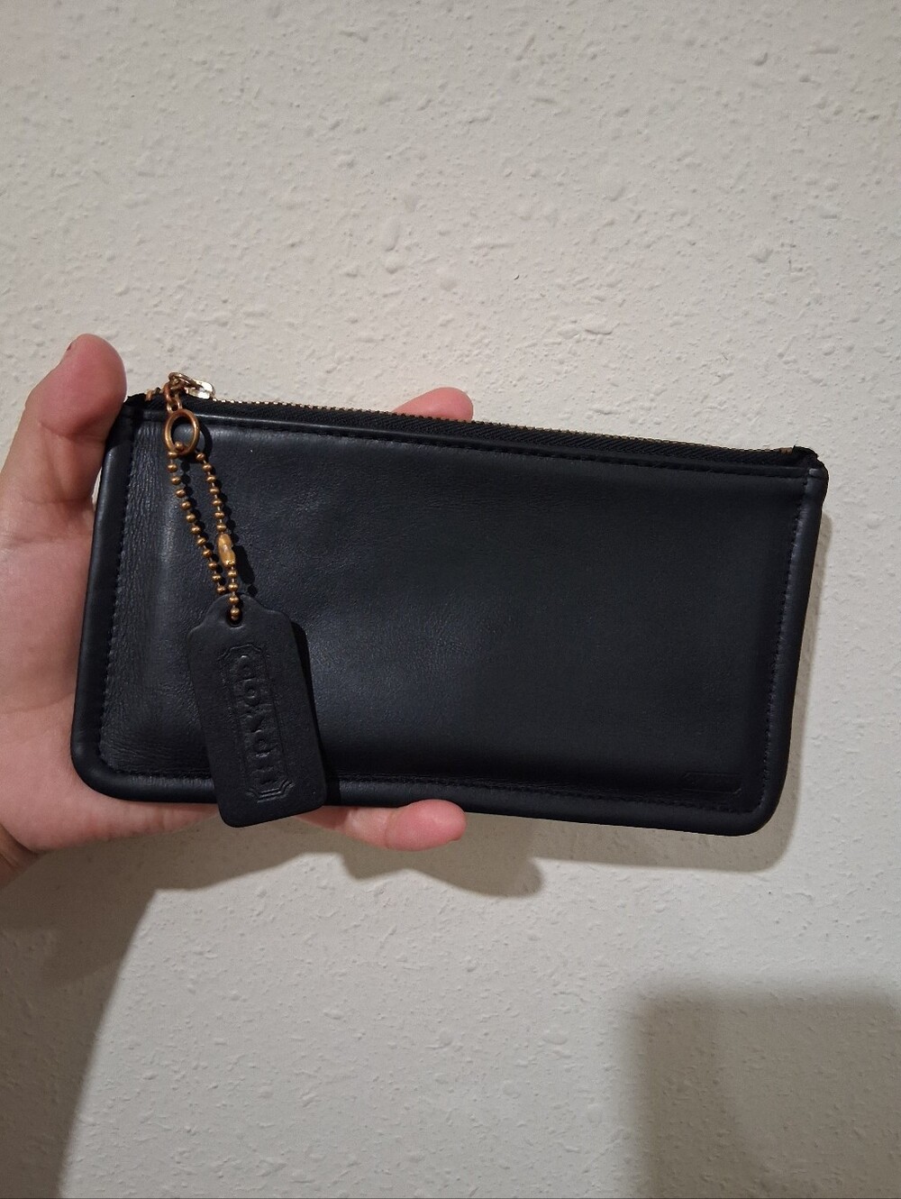 Vintage Coach Black Leather Skinny Case
